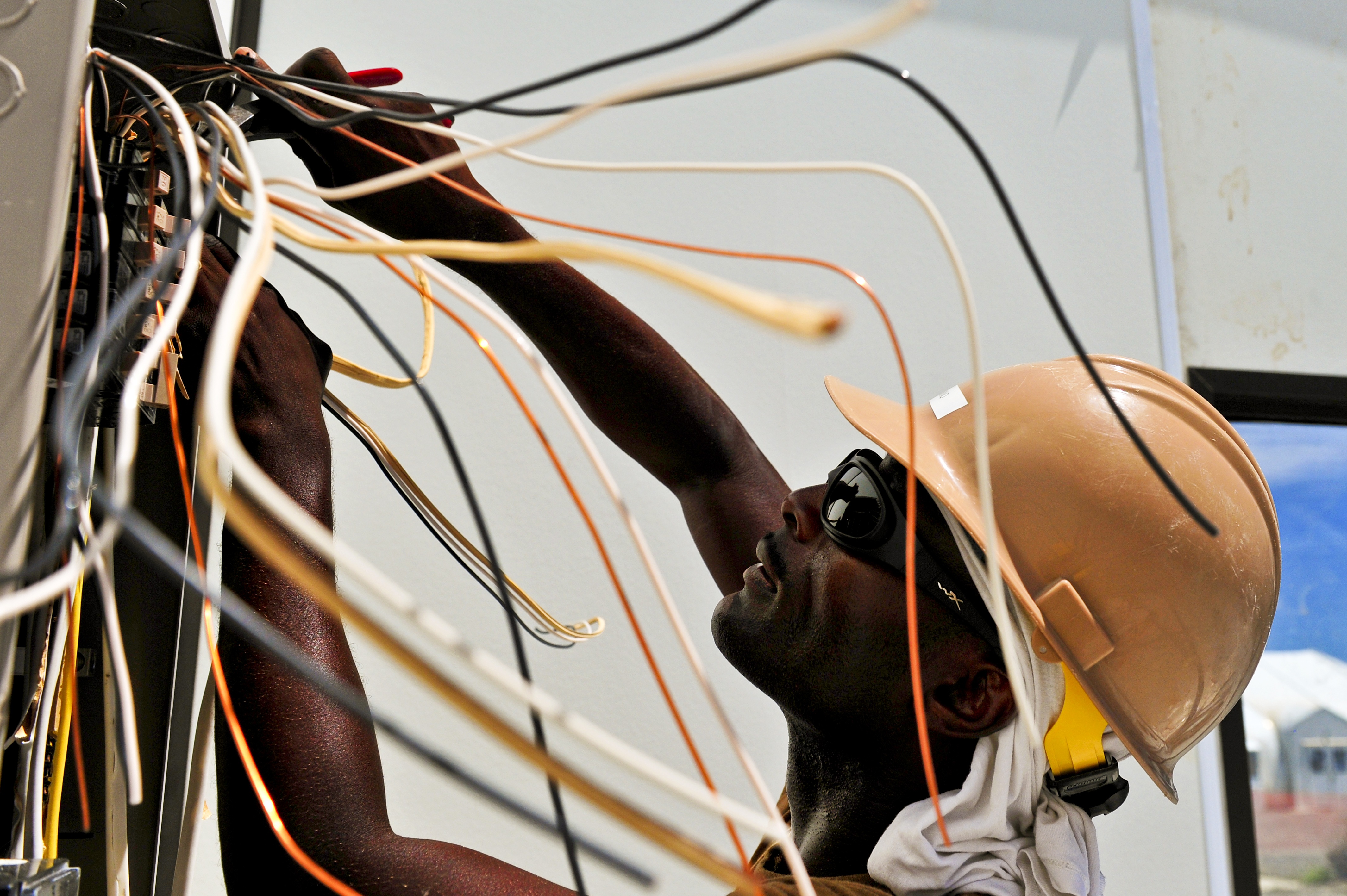 electrician testing voltage