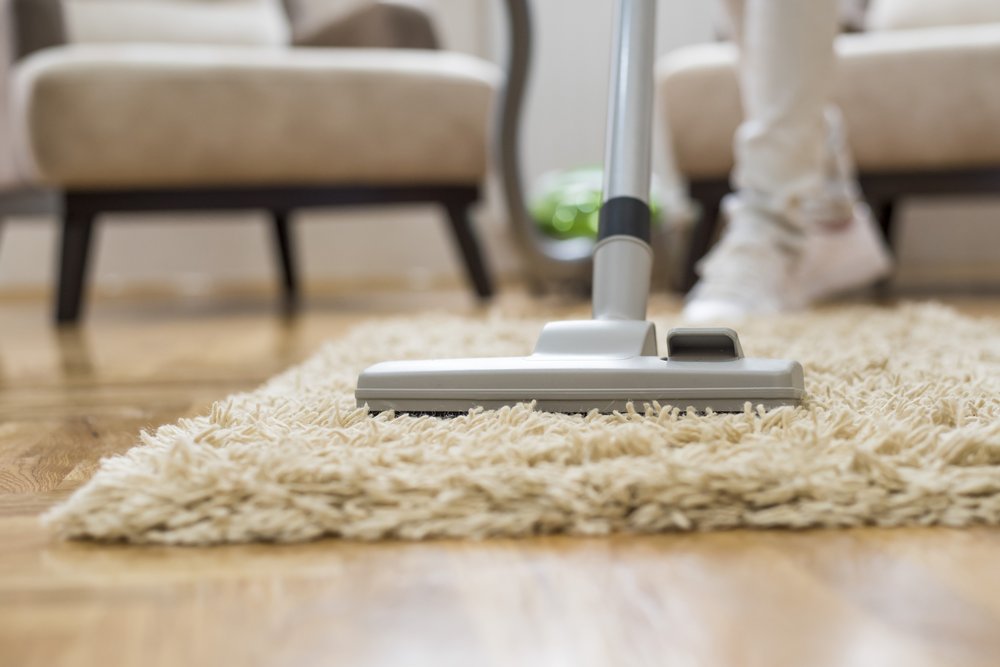 closeup vacuum cleaner living room